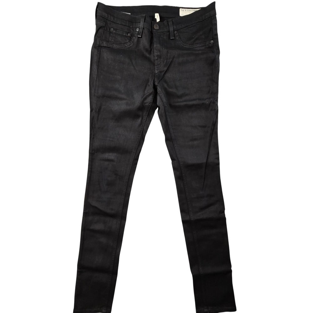 Rag & Bone/JEAN Jegging Womens 28 Black Denim Cotton Blend Stretch‎ Pockets
